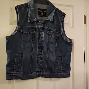 Maurices Blue Denim Vest